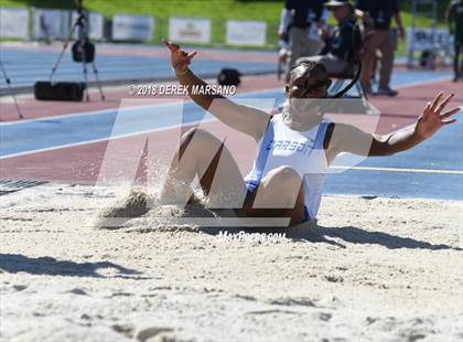 Thumbnail 3 in CIF State Track and Field Championships (Girls Long Jump Qualifying) photogallery.