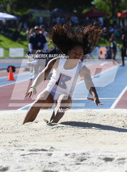 Thumbnail 3 in CIF State Track and Field Championships (Girls Long Jump Qualifying) photogallery.