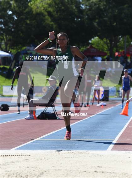 Thumbnail 3 in CIF State Track and Field Championships (Girls Long Jump Qualifying) photogallery.