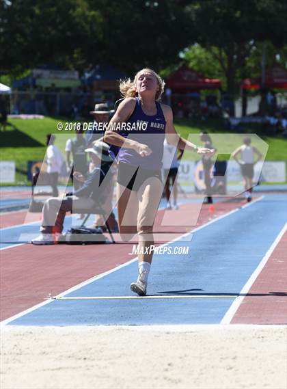 Thumbnail 2 in CIF State Track and Field Championships (Girls Long Jump Qualifying) photogallery.