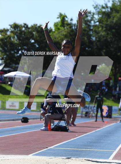 Thumbnail 3 in CIF State Track and Field Championships (Girls Long Jump Qualifying) photogallery.