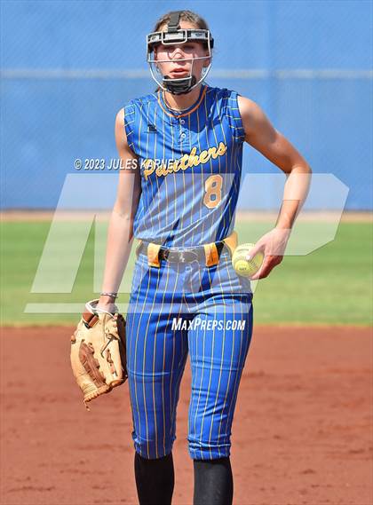Thumbnail 3 in Oasis Academy vs Pahranagat Valley (NIAA 1A State Playoffs) photogallery.