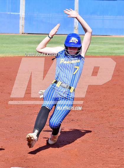 Thumbnail 3 in Oasis Academy vs Pahranagat Valley (NIAA 1A State Playoffs) photogallery.