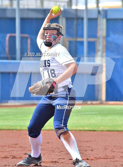 Thumbnail 2 in Oasis Academy vs Pahranagat Valley (NIAA 1A State Playoffs) photogallery.