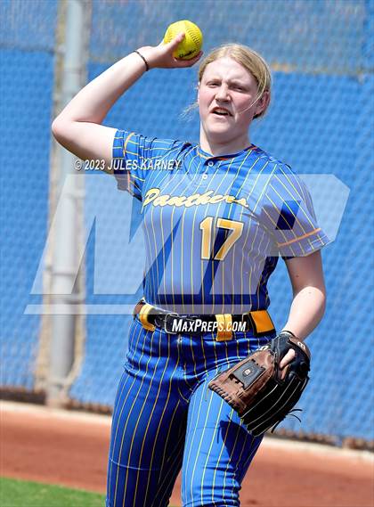 Thumbnail 2 in Oasis Academy vs Pahranagat Valley (NIAA 1A State Playoffs) photogallery.