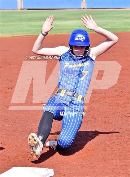 Thumbnail 1 in Oasis Academy vs Pahranagat Valley (NIAA 1A State Playoffs) photogallery.