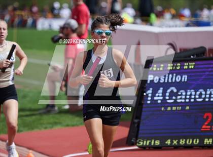 Thumbnail 2 in CHSAA Track and Field 4A Championships (Girls 4x800m Relay) photogallery.