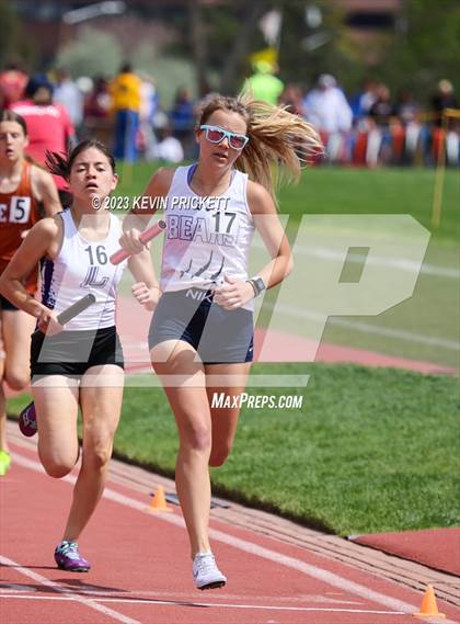 Thumbnail 2 in CHSAA Track and Field 4A Championships (Girls 4x800m Relay) photogallery.