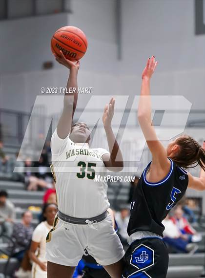 Thumbnail 2 in South Bend Washington vs Jennings County (Sneakers for Santa Shootout) photogallery.