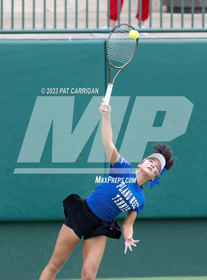Thumbnail 3 in Plano West vs Houston Memorial (UIL 6A Team Tennis Semifinal) photogallery.