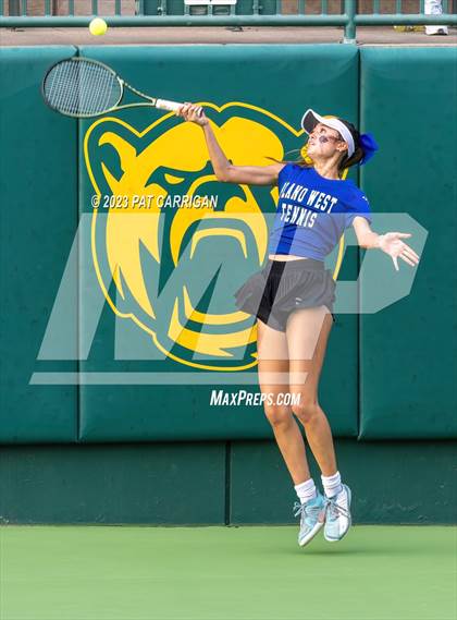 Thumbnail 3 in Plano West vs Houston Memorial (UIL 6A Team Tennis Semifinal) photogallery.