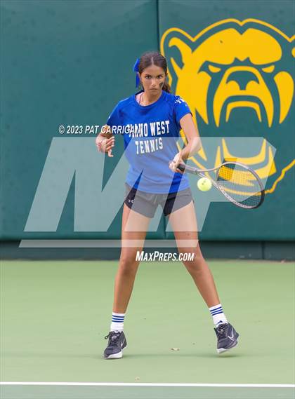 Thumbnail 3 in Plano West vs Houston Memorial (UIL 6A Team Tennis Semifinal) photogallery.