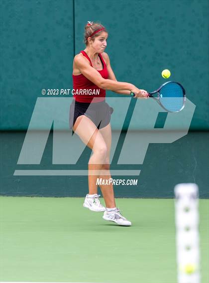 Thumbnail 2 in Plano West vs Houston Memorial (UIL 6A Team Tennis Semifinal) photogallery.