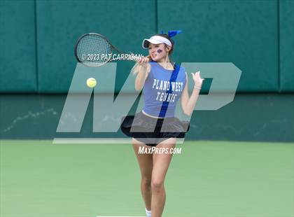Thumbnail 3 in Plano West vs Houston Memorial (UIL 6A Team Tennis Semifinal) photogallery.