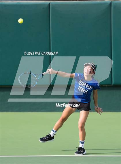 Thumbnail 3 in Plano West vs Houston Memorial (UIL 6A Team Tennis Semifinal) photogallery.