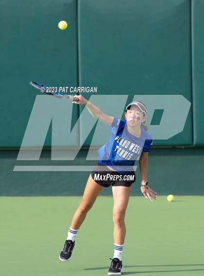 Thumbnail 3 in Plano West vs Houston Memorial (UIL 6A Team Tennis Semifinal) photogallery.