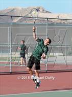 This MaxPreps.com professional photo is from the gallery Porterville vs Tehachapi (CIF CS Quarterfinal Playoff)  which features Tehachapi high school athletes playing  Tennis.
