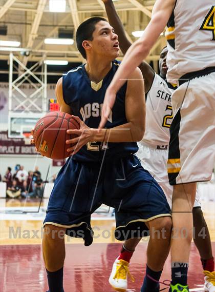 Thumbnail 1 in St. John Bosco vs. St. Frances Academy (Spalding Hoophall Classic) photogallery.