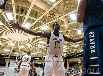 Thumbnail 1 in St. John Bosco vs. St. Frances Academy (Spalding Hoophall Classic) photogallery.