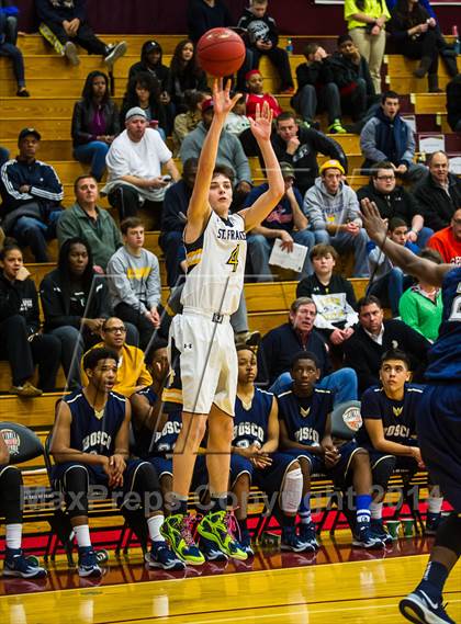 Thumbnail 1 in St. John Bosco vs. St. Frances Academy (Spalding Hoophall Classic) photogallery.