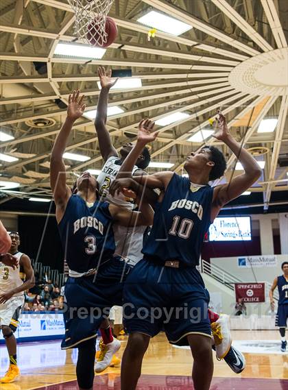 Thumbnail 3 in St. John Bosco vs. St. Frances Academy (Spalding Hoophall Classic) photogallery.