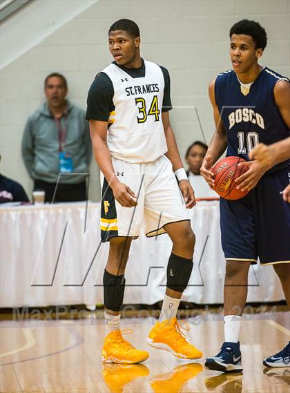 Thumbnail 1 in St. John Bosco vs. St. Frances Academy (Spalding Hoophall Classic) photogallery.