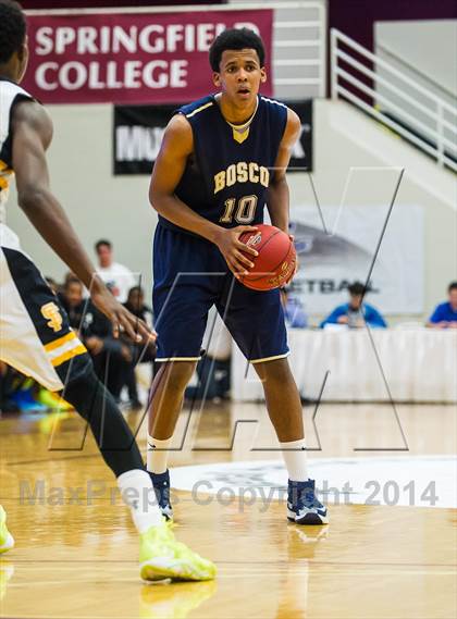 Thumbnail 3 in St. John Bosco vs. St. Frances Academy (Spalding Hoophall Classic) photogallery.