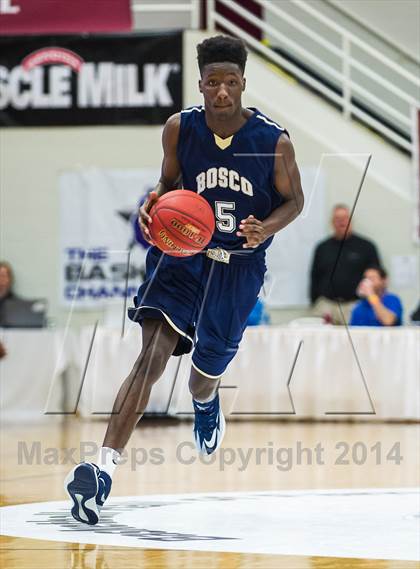 Thumbnail 1 in St. John Bosco vs. St. Frances Academy (Spalding Hoophall Classic) photogallery.