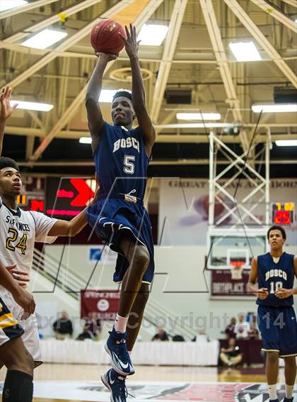 Thumbnail 1 in St. John Bosco vs. St. Frances Academy (Spalding Hoophall Classic) photogallery.
