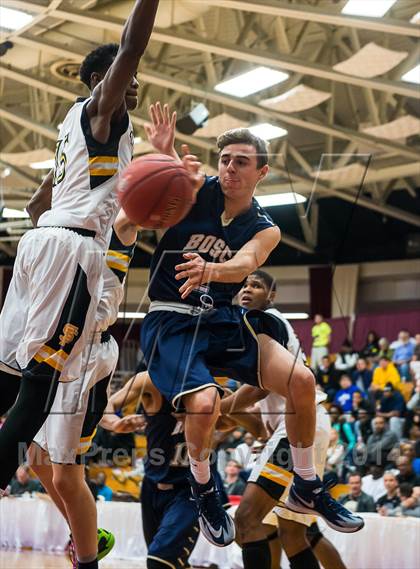 Thumbnail 1 in St. John Bosco vs. St. Frances Academy (Spalding Hoophall Classic) photogallery.