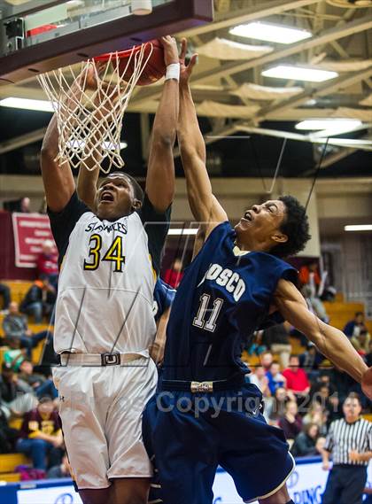 Thumbnail 2 in St. John Bosco vs. St. Frances Academy (Spalding Hoophall Classic) photogallery.