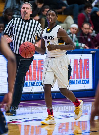 Thumbnail 2 in St. John Bosco vs. St. Frances Academy (Spalding Hoophall Classic) photogallery.