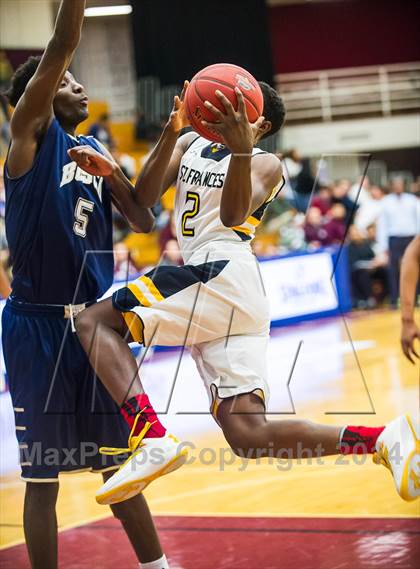 Thumbnail 1 in St. John Bosco vs. St. Frances Academy (Spalding Hoophall Classic) photogallery.