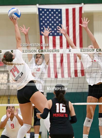 Thumbnail 3 in Cathedral Catholic vs. Murrieta Valley (Dave Mohs Tournament) photogallery.