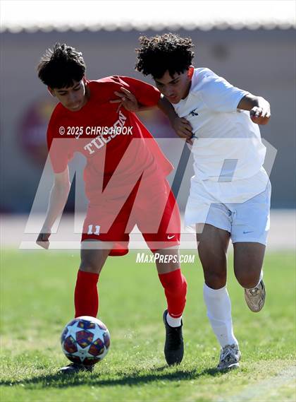 Thumbnail 1 in Mica Mountain vs Tucson High Magnet School (Brandon Bean Soccer Tournament) photogallery.