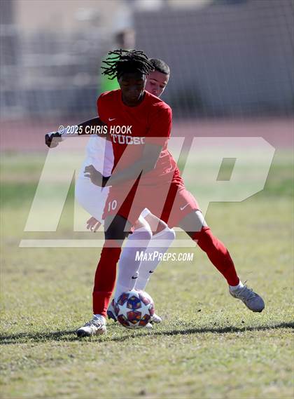 Thumbnail 2 in Mica Mountain vs Tucson High Magnet School (Brandon Bean Soccer Tournament) photogallery.