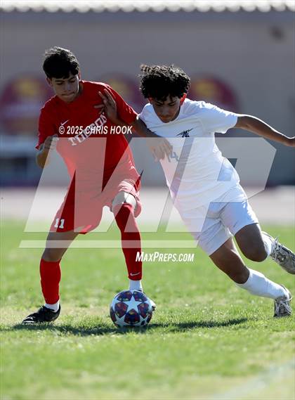Thumbnail 3 in Mica Mountain vs Tucson High Magnet School (Brandon Bean Soccer Tournament) photogallery.