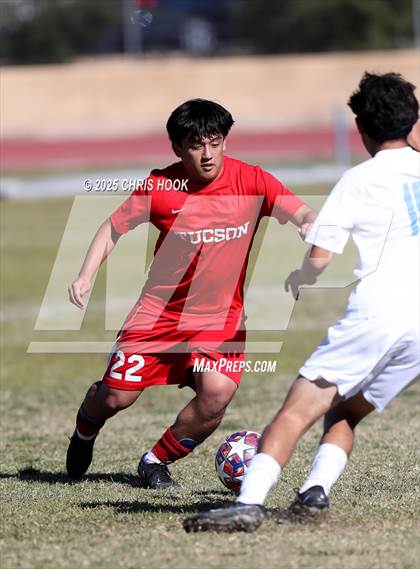 Thumbnail 3 in Mica Mountain vs Tucson High Magnet School (Brandon Bean Soccer Tournament) photogallery.