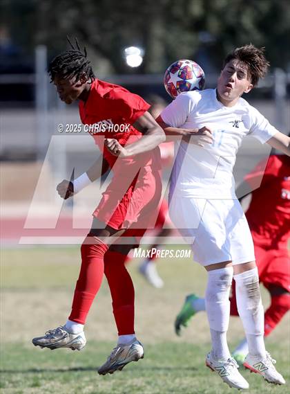 Thumbnail 2 in Mica Mountain vs Tucson High Magnet School (Brandon Bean Soccer Tournament) photogallery.