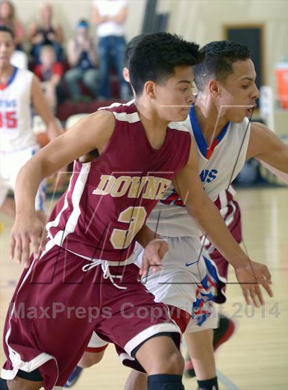 Thumbnail 3 in Downey vs. Anchorage Christian (MaxPreps Holiday Classic) photogallery.