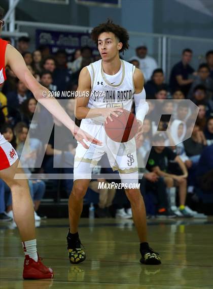 Thumbnail 2 in Mater Dei vs. St. John Bosco photogallery.