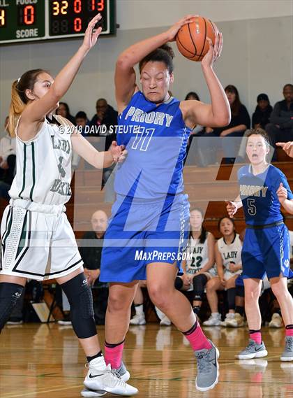 Thumbnail 1 in Woodside Priory vs. Fairmont Prep (St. Mary's Stockton MLK Showcase) photogallery.