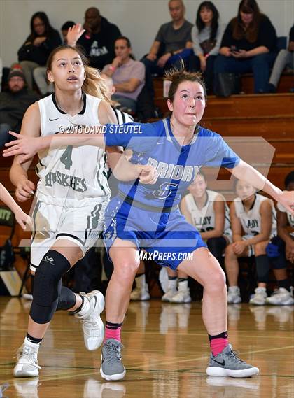 Thumbnail 3 in Woodside Priory vs. Fairmont Prep (St. Mary's Stockton MLK Showcase) photogallery.