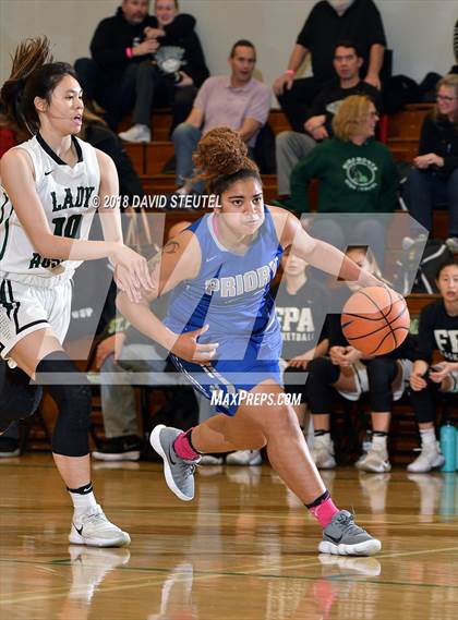 Thumbnail 2 in Woodside Priory vs. Fairmont Prep (St. Mary's Stockton MLK Showcase) photogallery.