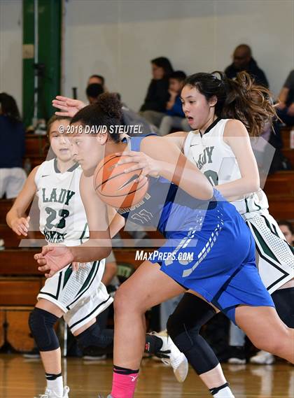 Thumbnail 1 in Woodside Priory vs. Fairmont Prep (St. Mary's Stockton MLK Showcase) photogallery.