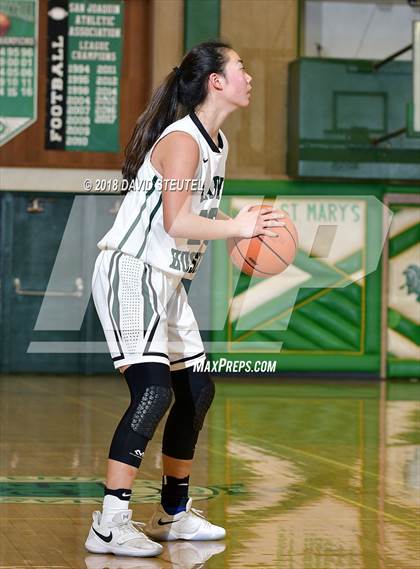 Thumbnail 1 in Woodside Priory vs. Fairmont Prep (St. Mary's Stockton MLK Showcase) photogallery.