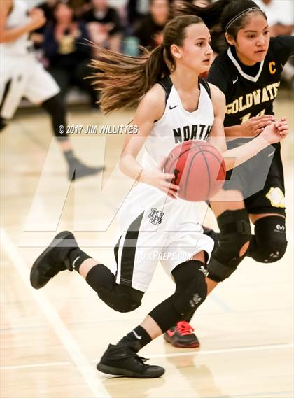 Thumbnail 3 in North Pointe Prep vs. Goldwater (Lady Titan Winter Hoops Classic) photogallery.