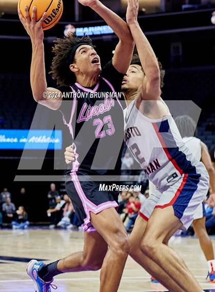 Thumbnail 1 in Lincoln vs. Modesto Christian (CIF SJS D1 Final) photogallery.