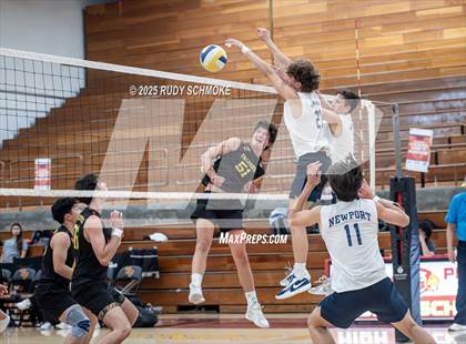 Thumbnail 2 in Newport Harbor @ Torrey Pines ()2025 CIF State Boys Volleyball Championships) photogallery.