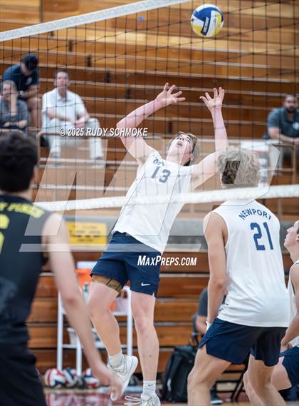 Thumbnail 3 in Newport Harbor @ Torrey Pines ()2025 CIF State Boys Volleyball Championships) photogallery.